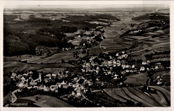 Postcard Abtsgmünd Ostalbkreis, aerial photograph