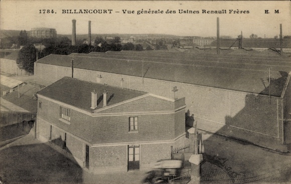 CPA Billancourt Hauts-de-Seine, Vue générale des Usines Renault Frères
