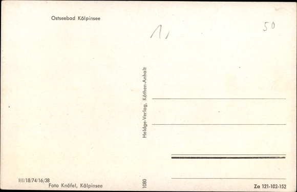 Postcard Baltic resort Kölpinsee on Usedom, beach hall