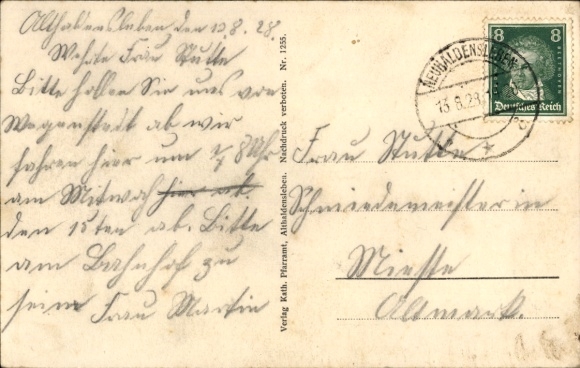Postcard Althaldensleben Haldensleben in Saxony Anhalt, Church