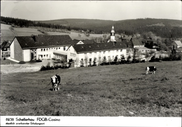 Ak Schellerhau Altenberg im Erzgebirge, FDGB-Casino, staatlich anerkannter Erholungsort, ländl...