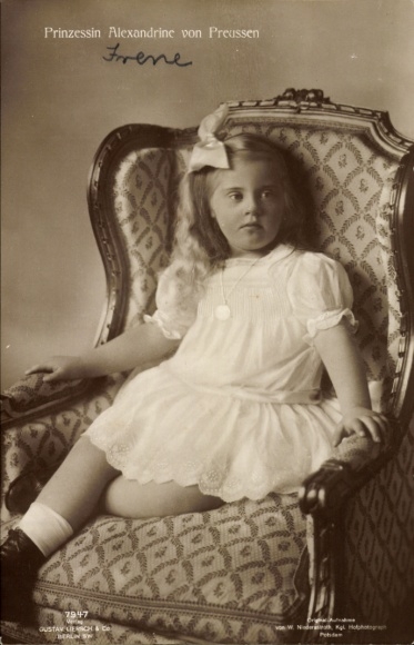 Ak Prinzessin Alexandrine von Preußen, Sitzportrait, Liersch 7947