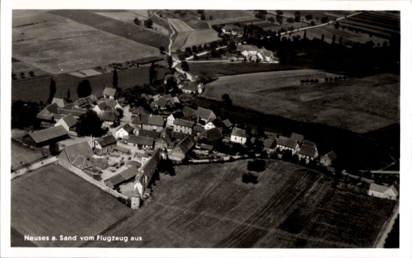 Postcard Neuses am Sand Prichsenstadt in Lower Franconia, aerial photograph