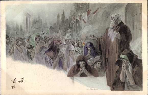 Artist PC Ranft, Richard, people at prayer, speakers