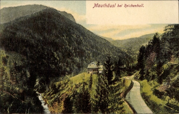 Postcard Schneizlreuth in Upper Bavaria, Mauthäusl, valley view, river