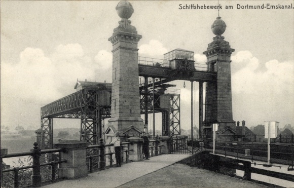 Ak Oberwiese Waltrop Ruhrgebiet, Schiffshebewerk Henrichenburg am Dortmund-Ems-Kanal