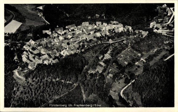 Postcard Frankenberg an der Eder Hesse, aerial photograph