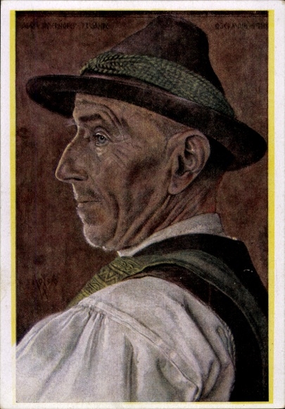 Artist Postcard Willrich, W., Tyrolean old farmer, Alois Innerhofer, German blood nobility, VDA