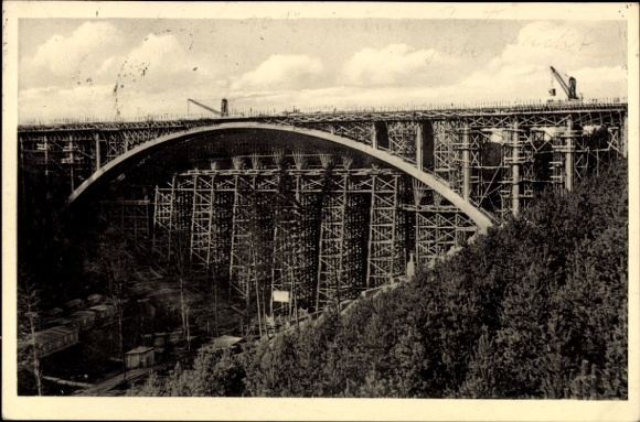 Postcard Hermsdorf in Thuringia, Teufelstal Bridge