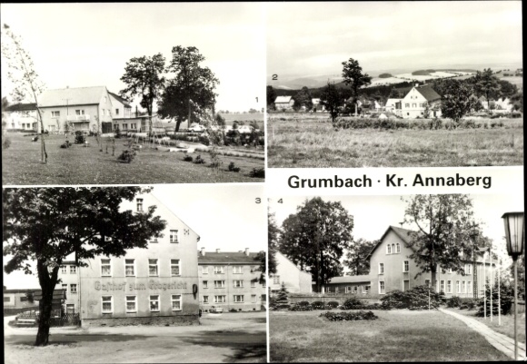 Ak Grumbach Jöhstadt im Erzgebirge Sachsen, Ferienheim Heilbrunnen, Gasthof zum Erbgericht, Park
