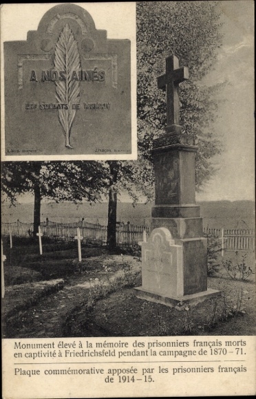 Ak Friedrichsfeld Voerde am Niederrhein, Denkmal für französische Kriegsgefangene