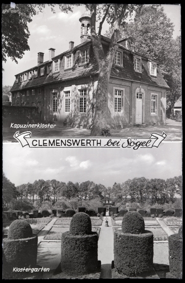 8 Glas Negative Sögel im Emsland, Park, Jagdschloss, Kirche