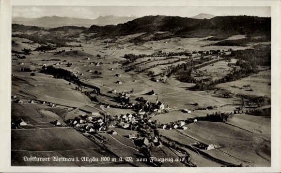 Postcard Weitnau in the Oberallgäu Swabia, aerial photograph