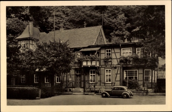 Ak Trusetal in Thüringen, Gasthaus Zum Trusentaler Wasserfall