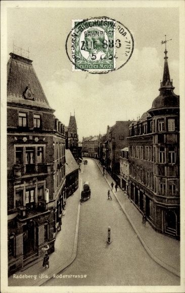 Postcard Radeberg in the district of Bautzen, Saxony, view of Röderstraße