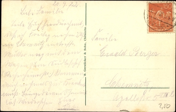 Postcard Gelenau in the Erzgebirge of Saxony, the convalescent home with a park