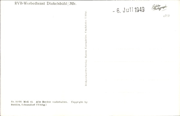 Ak Dinkelsbühl, Fliegeraufnahme, Häuser, Kirche