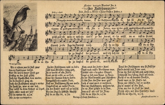 Song Postcard Soph, Hans, Erzgebirge dialect 5, the Rut tail