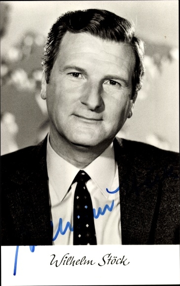 Postcard journalist Wilhelm Stöck, portrait, autograph, tie