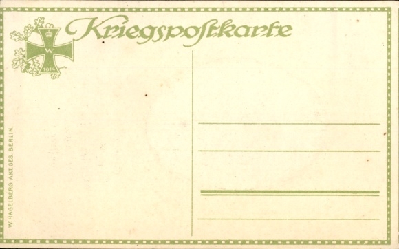 Passepartout Postcard Field Marshal Paul von Hindenburg, Iron Cross