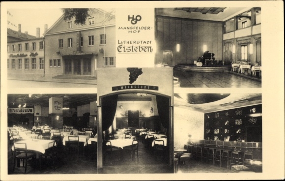 Postcard Lutherstadt Eisleben, Mansfelder Hof, interior view