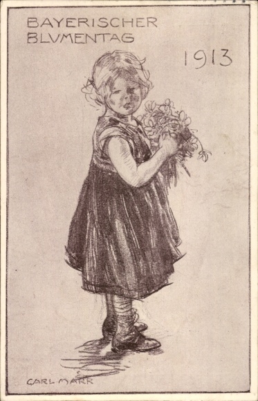 Artist Postcard Marr, K. v., Bavarian Flower Day 1913