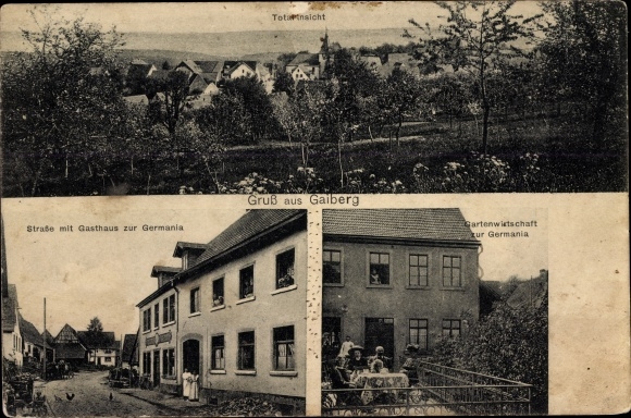 Postcard Gaiberg near Heidelberg, inn and butcher&#39;s shop for Germania, Ludw. Gaul, local panorama