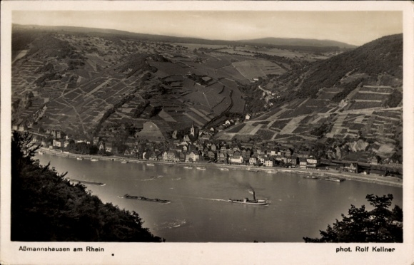 Postcard Assmannshausen Rüdesheim am Rhein, Panorama