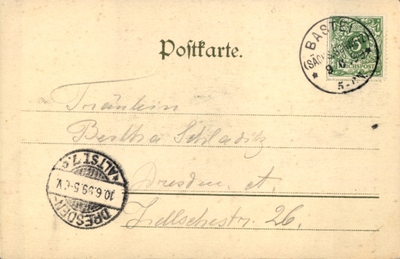 Passepartout coat of arms PC Dresden Altstadt, 26th German Innkeepers' Day, 4 - 9 June 1899