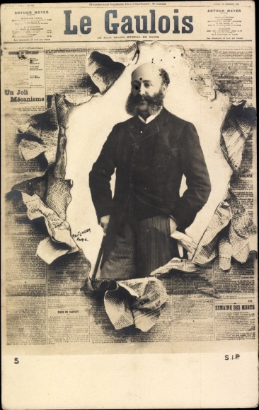 Newspaper PC Le Gaulois, Dreyfus affair, male portrait