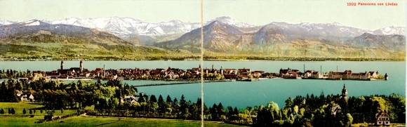 Klapp Ak Lindau am Bodensee Schwaben, Panorama