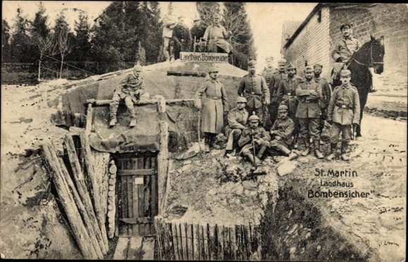 Ak St. Martin, Landhaus, Bombensicher, Schützengräben