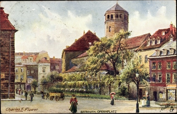 Artist PC Flower, Bayreuth, Opernplatz, Tucks, no. 642