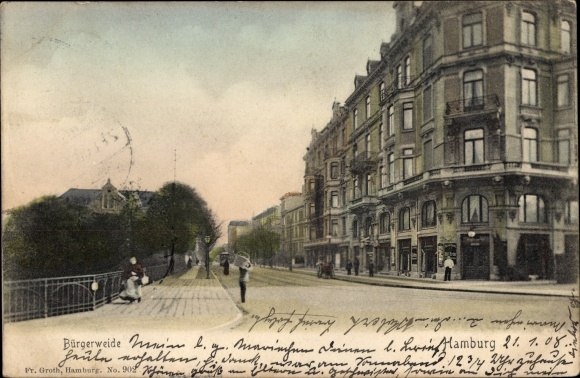 Ansichtkaart Hamburg Mitte Borgfelde, Bürgerweide