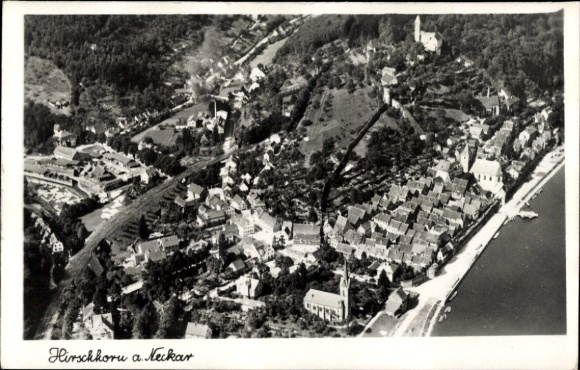 Ak Hirschhorn am Neckar Hessen, Fliegeraufnahme