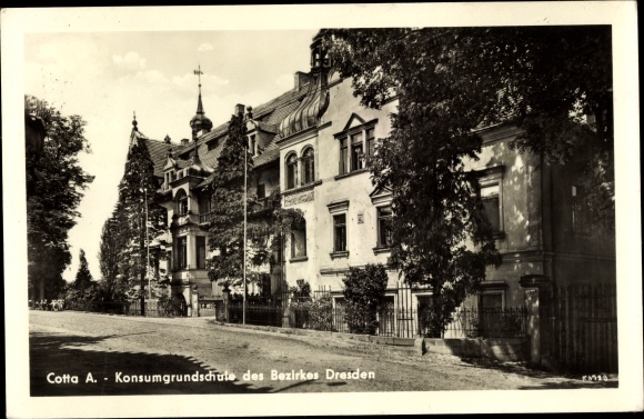 Postcard Dresden Cotta, Cotta A. - consumer elementary school in the district of Dresden