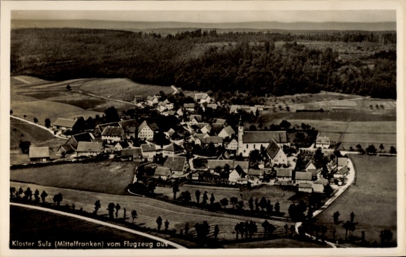 Postcard Sulz am Neckar, monastery, aerial photograph