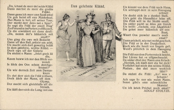 Postcard History The leaning dress by Adolf Stoltze, Noble Woman, Elegant Man