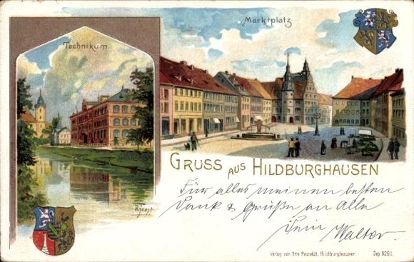 Artysta KP Hildburghausen w Turyngii, Technikum, rynek, herb