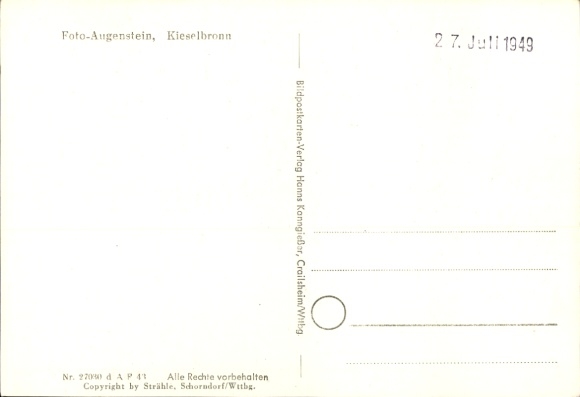 Postcard Kieselbronn in Baden, aerial photograph