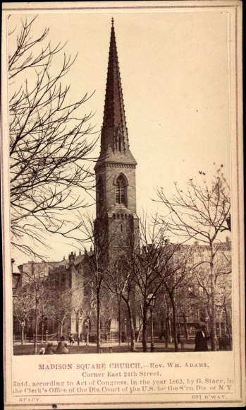 Photo New York City USA, Madison Square Church, Corner East 24th Street