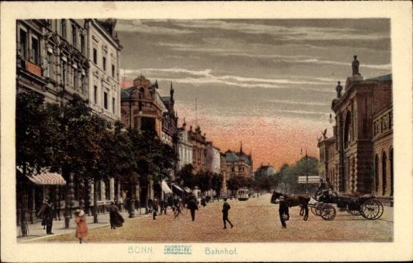 Ak Bonn am Rhein, Bahnhof, Straßenpartie