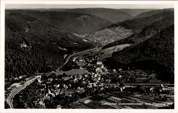 Postcard Unterreichenbach in the Black Forest, aerial photograph
