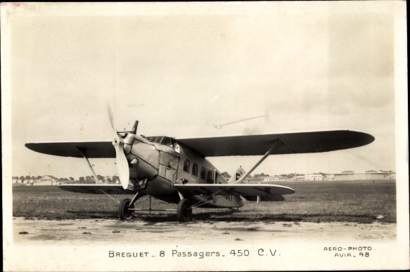 Postcard Plane, Breguet, 8 Passengers, 450 CV