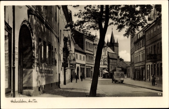 Postcard Aschersleben Anhalt, Gasthof zum Grüne Baum, Am Tie