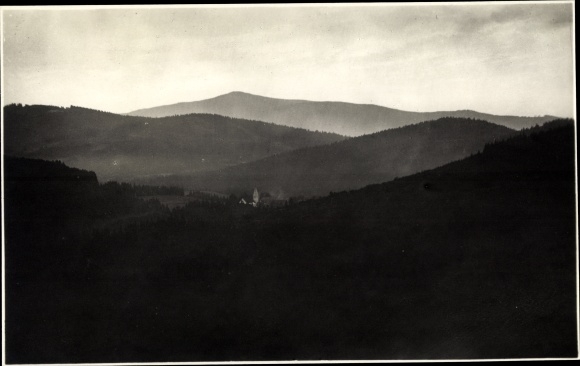 Postcard evening peace in the Bayerwalde near Ludwigsthal
