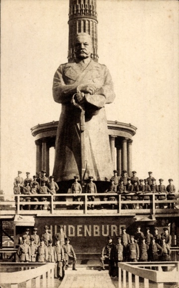 Postcard Berlin Tiergarten, Victory Column, The Iron Hindenburg, Soldiers, Nailing, War Aid