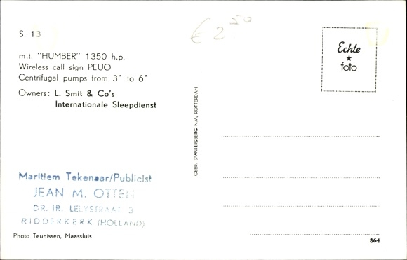 Ak sleepboot MT Humber, L. Smit & Co., International Sleepdienst