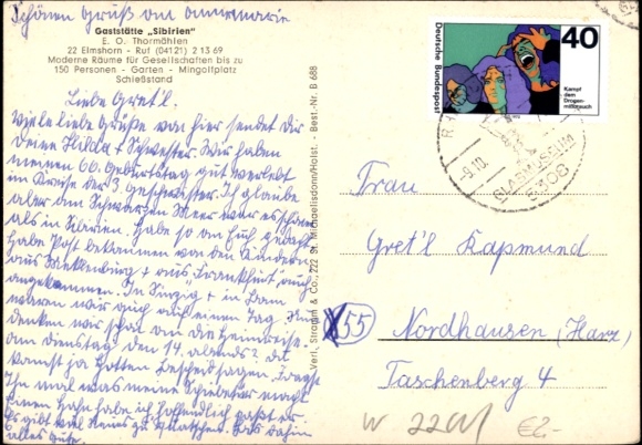 Postcard Elmshorn in Holstein, Restaurant Sibirien
