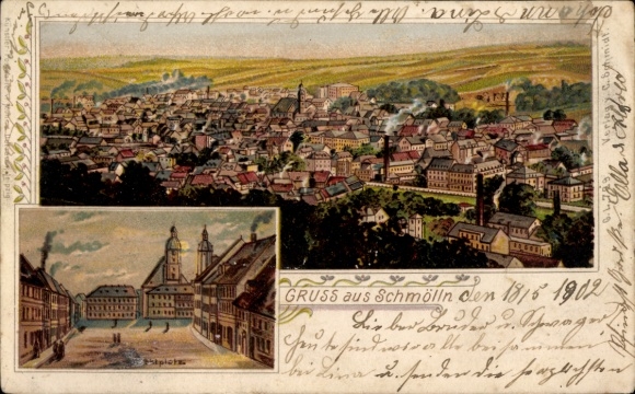 litho Schmölln in Thüringen, algemeen beeld, marktplaats
